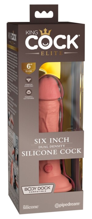 6" silikonový penis s dvojitou hustotou
