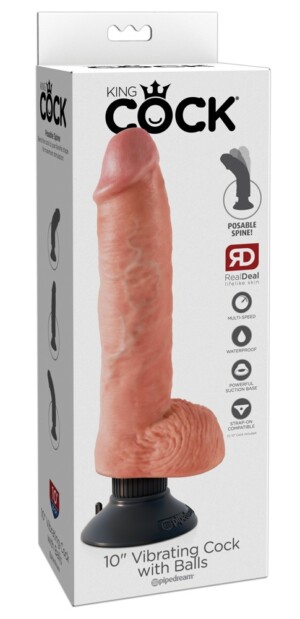 Vibrační penis 25 cm s varlaty
